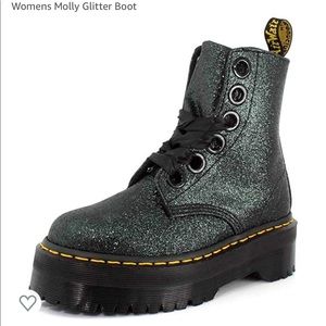 Doc Dr. martens glitter molly black boot women 7